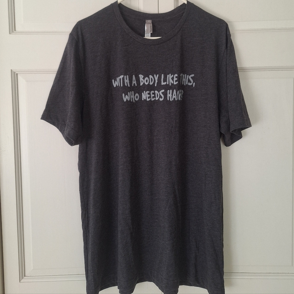 Thread Tank men's gray Who Needs Hair? t-shirt